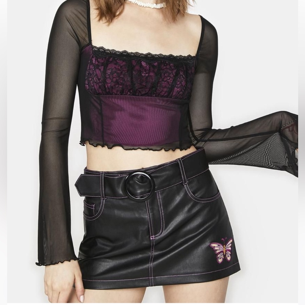 Cropped Mesh Top